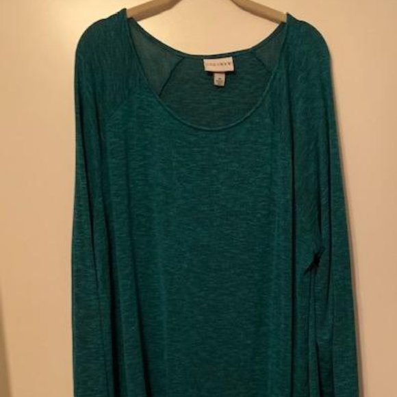 Ava Viv Light Weight Green Winter top, size 3X - Picture 1 of 8